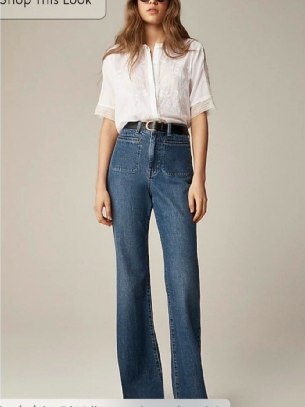 J. Crew Women's Dark Blue Flared Jeans Size 32 Reg
